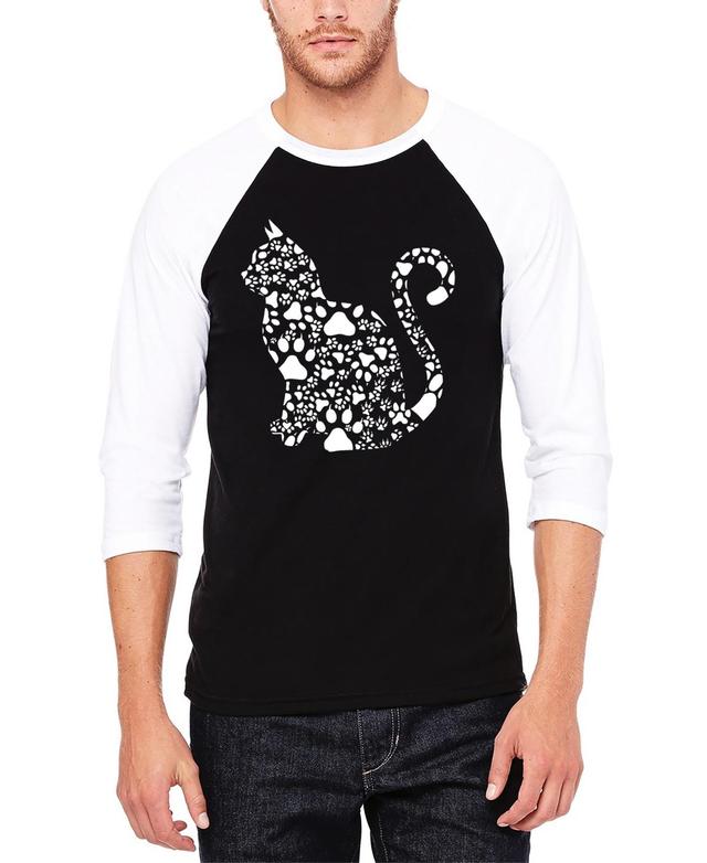 La Pop Art Cat Claws - Mens Raglan Baseball Word Art T-Shirt Product Image