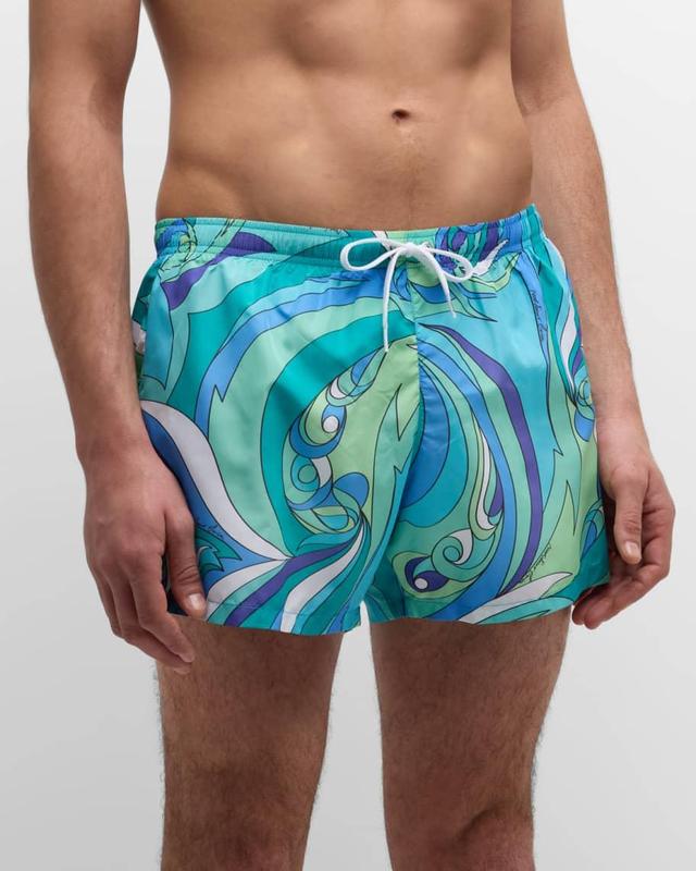 Mens Fantasy Wave-Print Swim Shorts Product Image