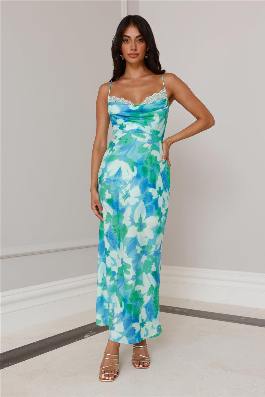 Secrets Of The Ocean Maxi Dress Blue Product Image