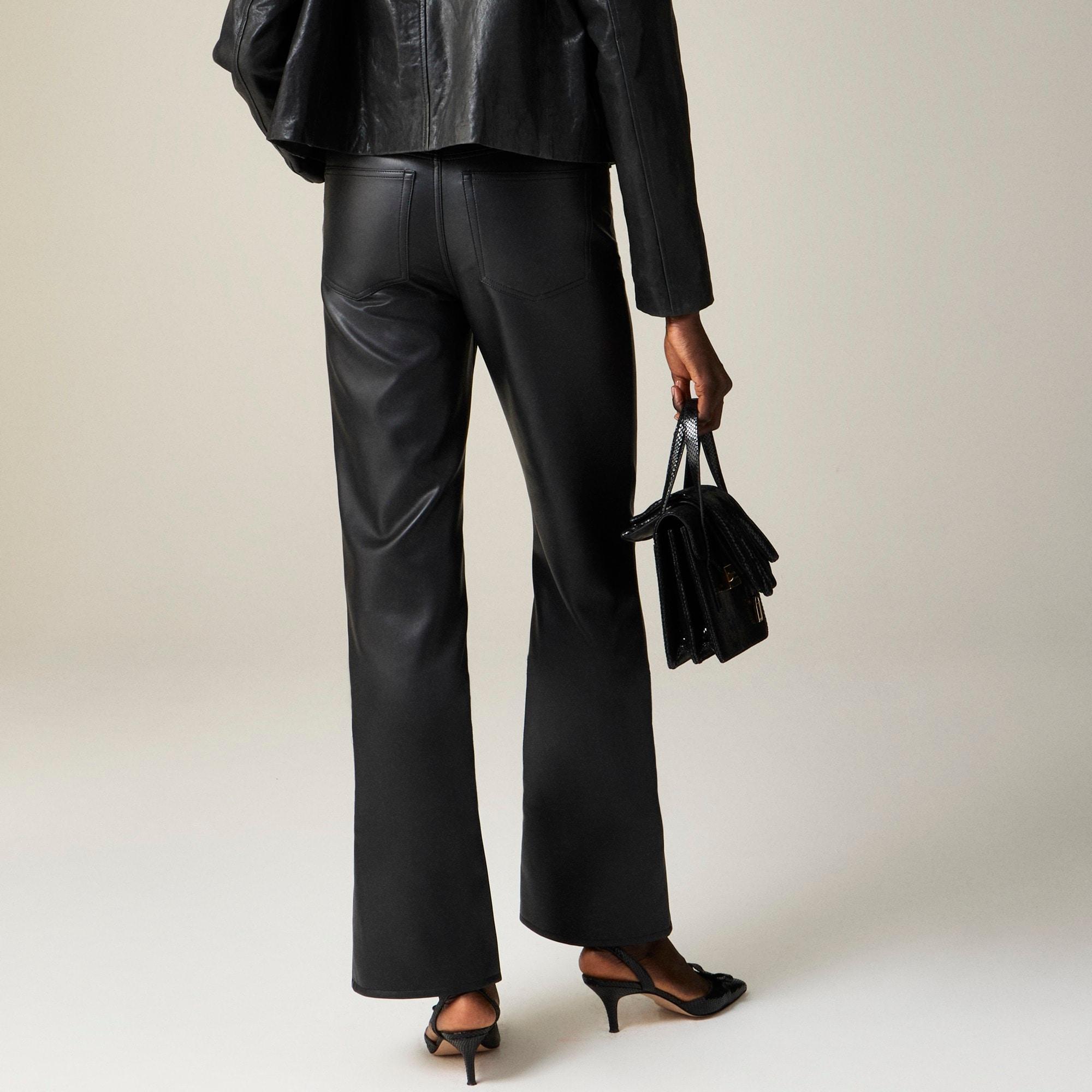 Slim wide-leg pant in faux leather Product Image