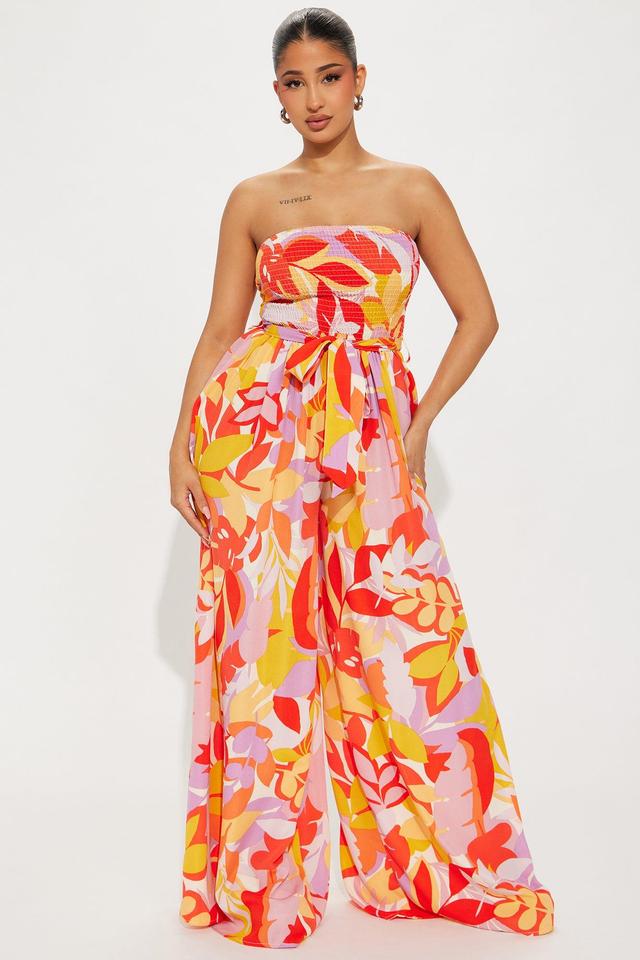 Flower Power Jumpsuit - Orange/combo Product Image