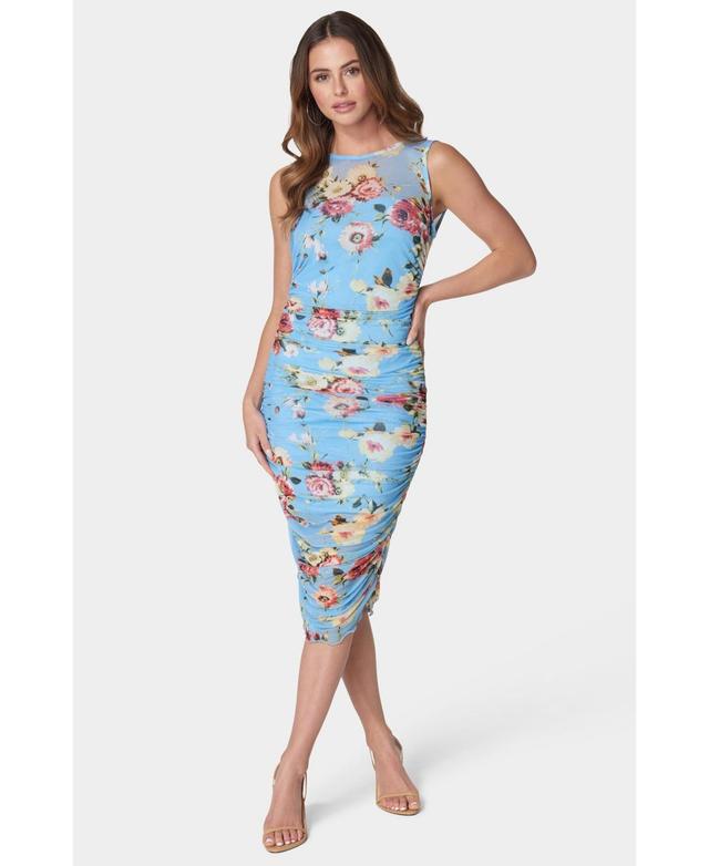 Bebe Womens Floral Midi Mesh Dress Product Image