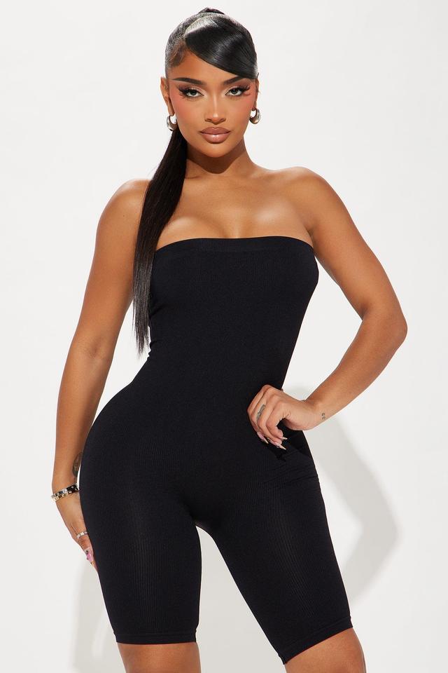 Brynne Seamless Romper - Black Product Image