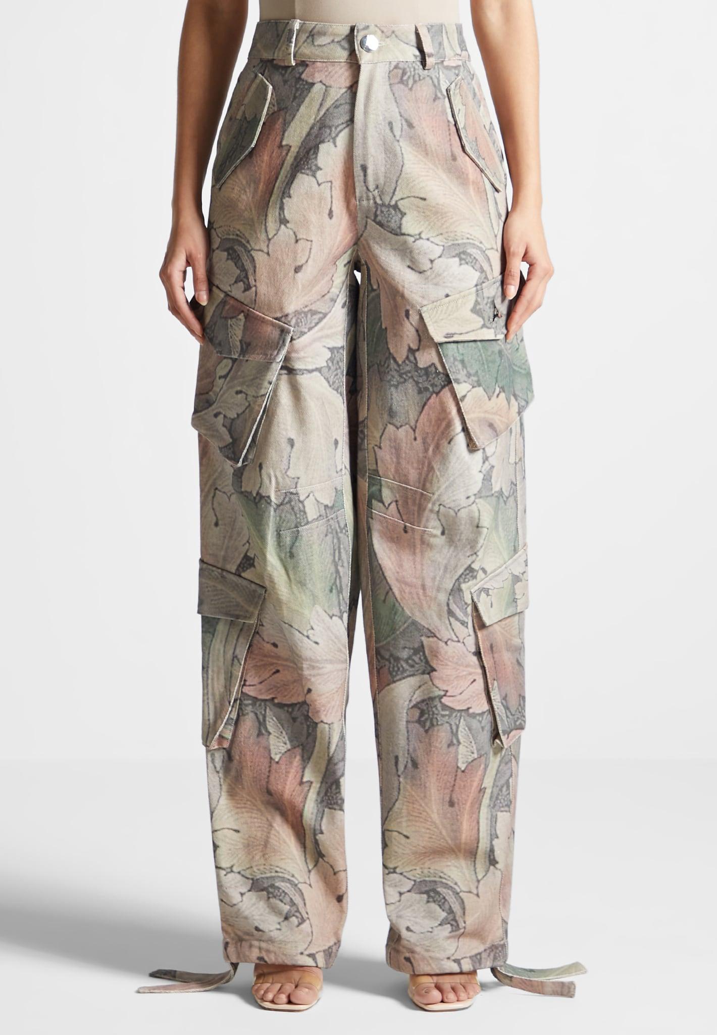 High Waisted Renaissance Camo Cargo Pants - Multi Female Product Image