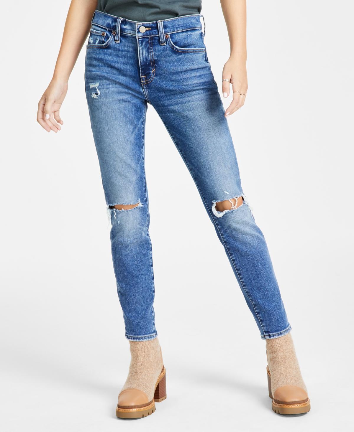 Lucky Brand Ava Ripped Mid Rise Skinny Jeans Product Image