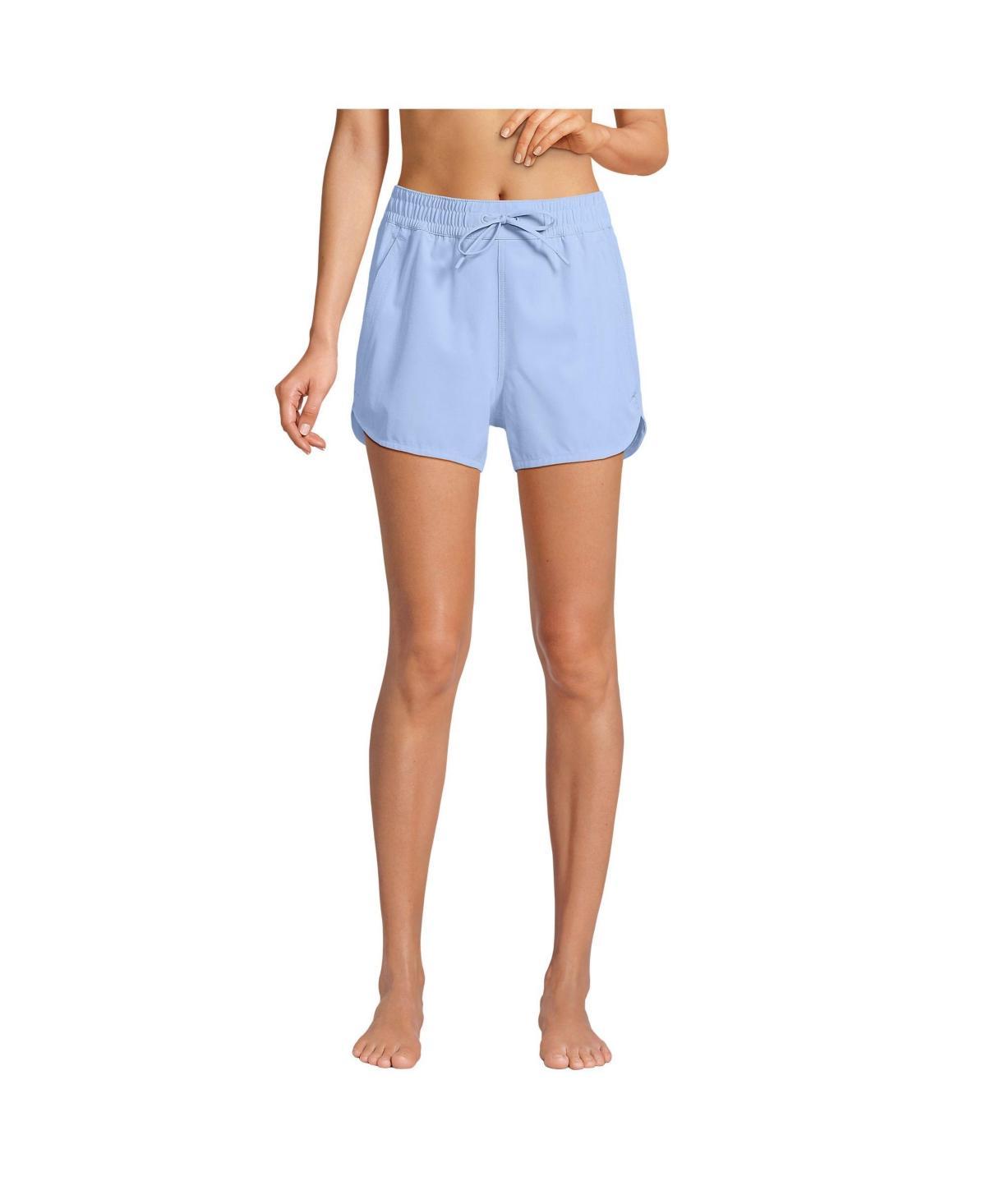 Lands End Womens Woven Packable 3 Dolphin Hem Swim Cover-up Shorts Product Image