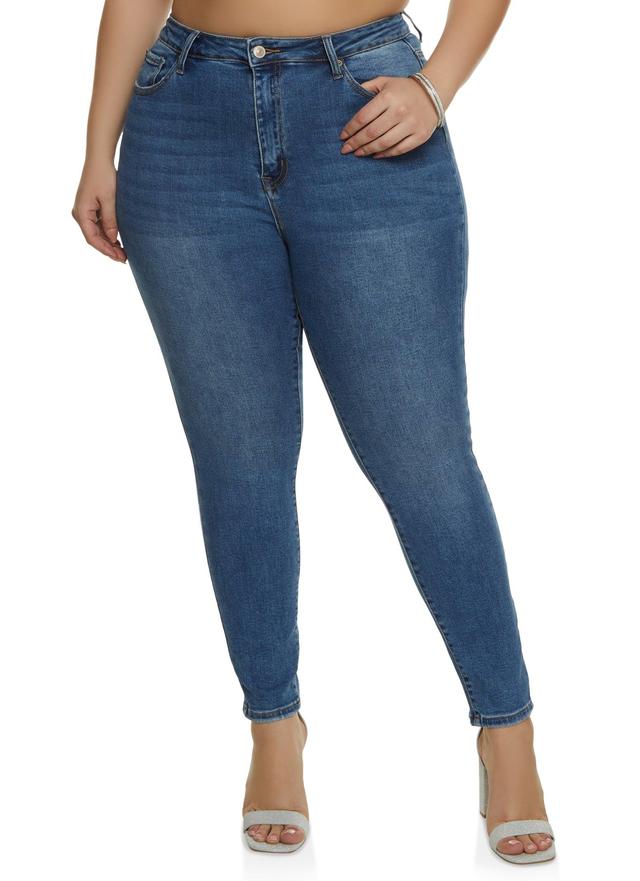 Womens Plus Size WAX Basic Whiskered Jeans Product Image