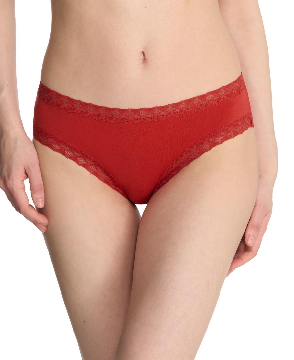 Natori Bliss Lace-Trim Cotton Brief Underwear 156058 Product Image