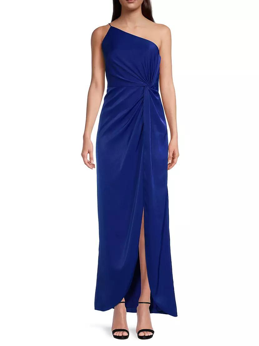 Asymmetric Charmeuse Slit Gown Product Image