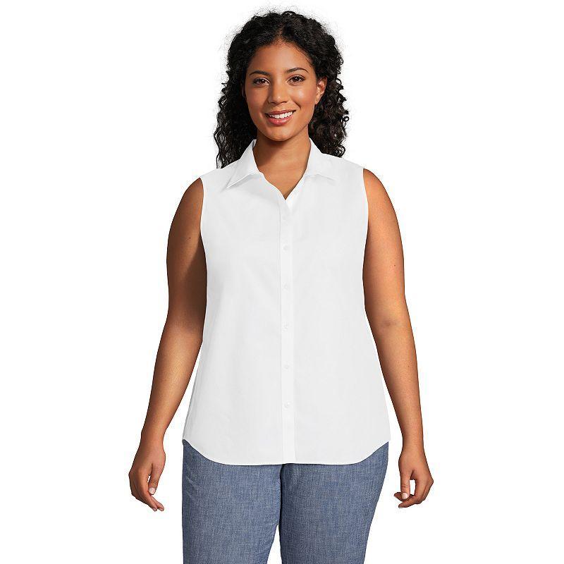 Plus Size Lands End Wrinkle Free No Iron Sleeveless Shirt, Womens Product Image