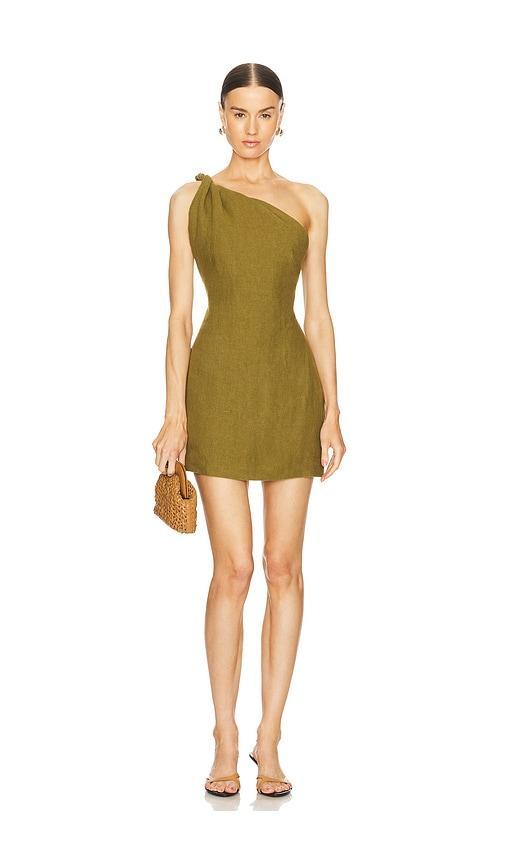 Twisted Linen Mini Dress Product Image