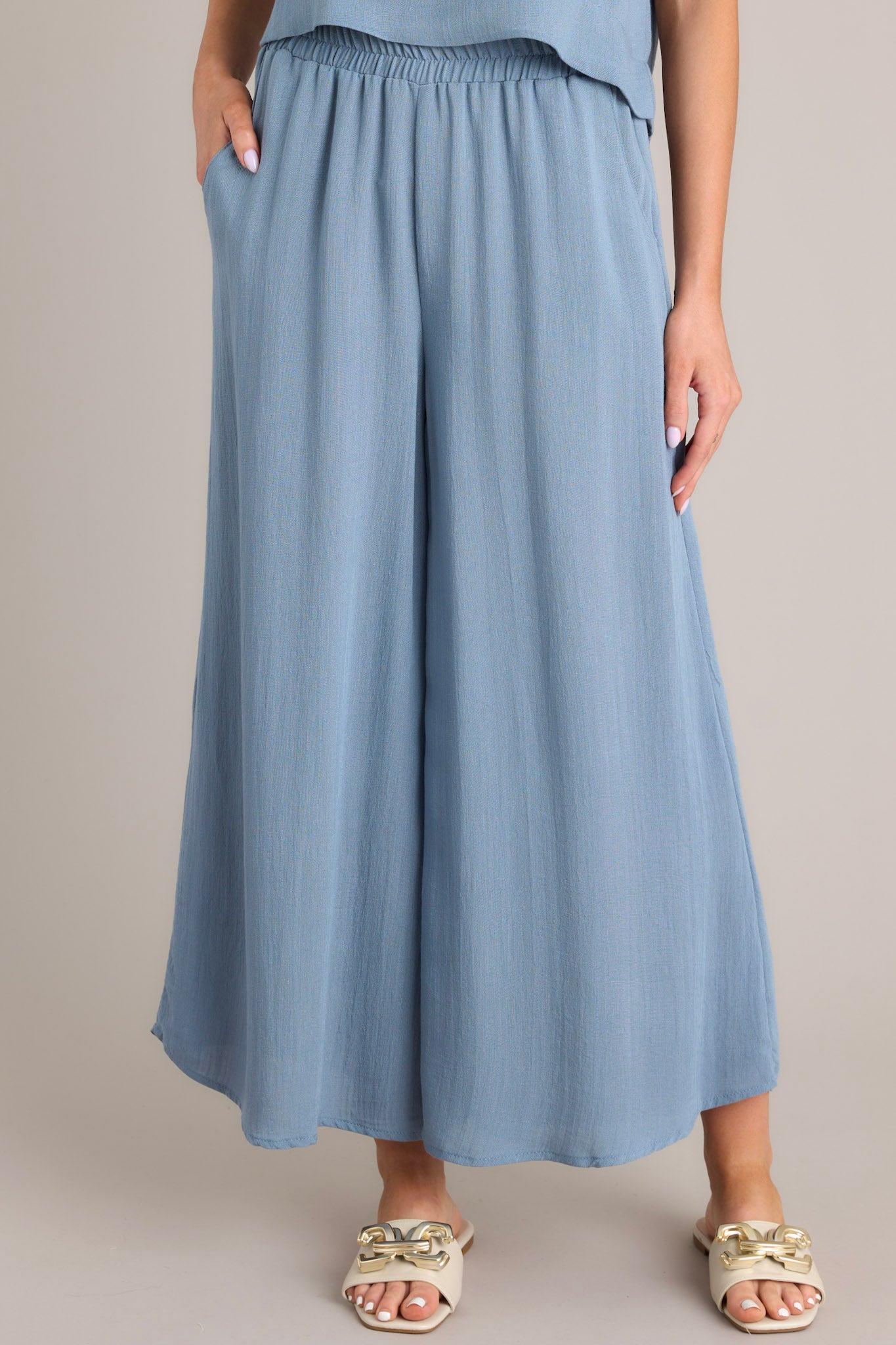 Timeless Threads Slate Blue Cropped Pants Product Image