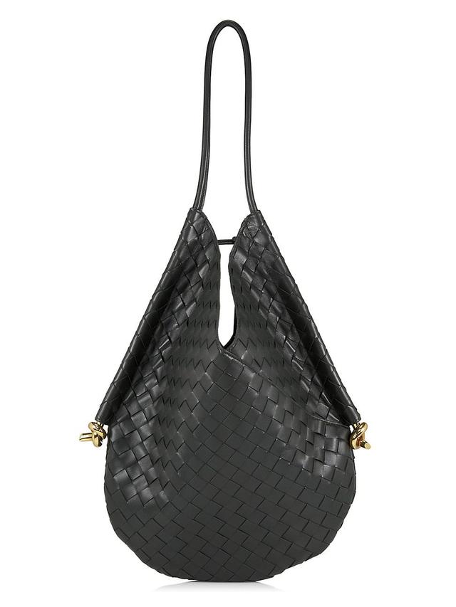 Bottega Veneta Intrecciato Leather Hobo in 3002 Dark Green-M Brass at Nordstrom Product Image