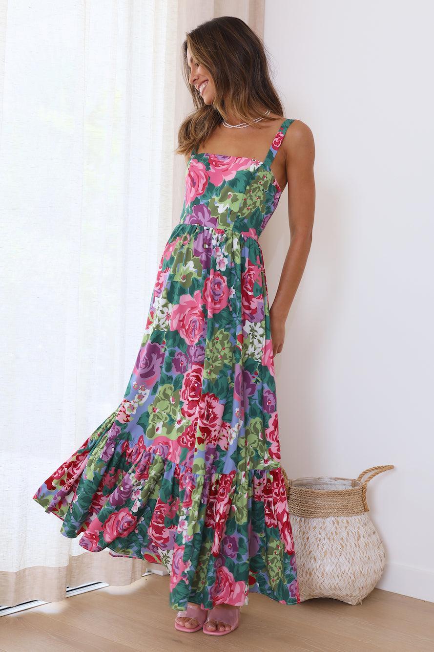 Blossom Garden Maxi Dress Pink Product Image