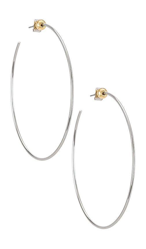 Jenny Bird Icon Hoops in Silver - Metallic Silver. Size all. Product Image