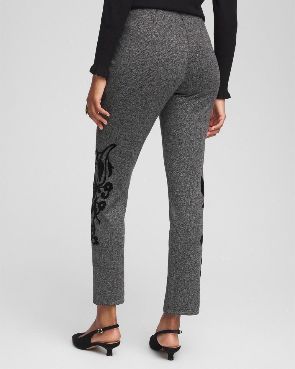 Women's Juliet Flocked Menswear Ankle Pants Product Image