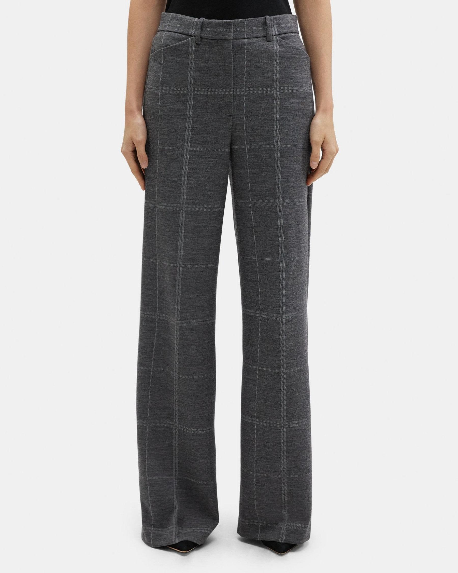 Wide-Leg Pant in Checked Knit product image