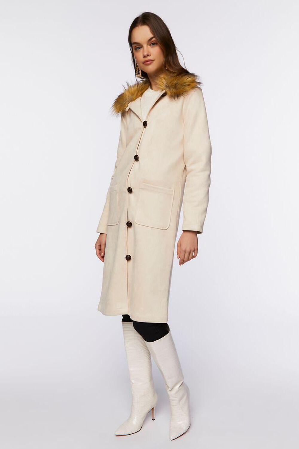 Faux Suede & Fur Longline Coat | Forever 21 Product Image