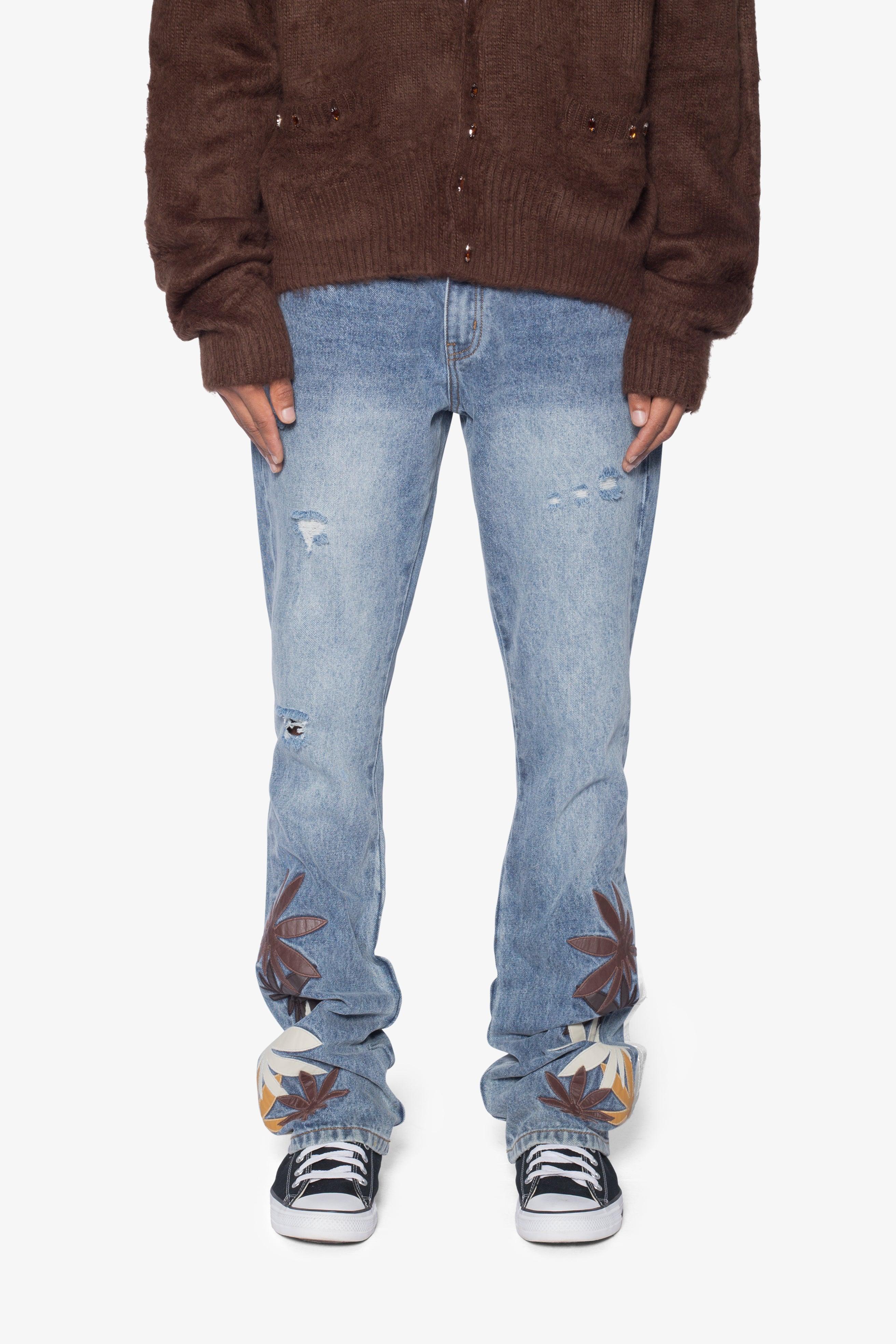 B699 Earth Patch Flare Denim - Blue Product Image