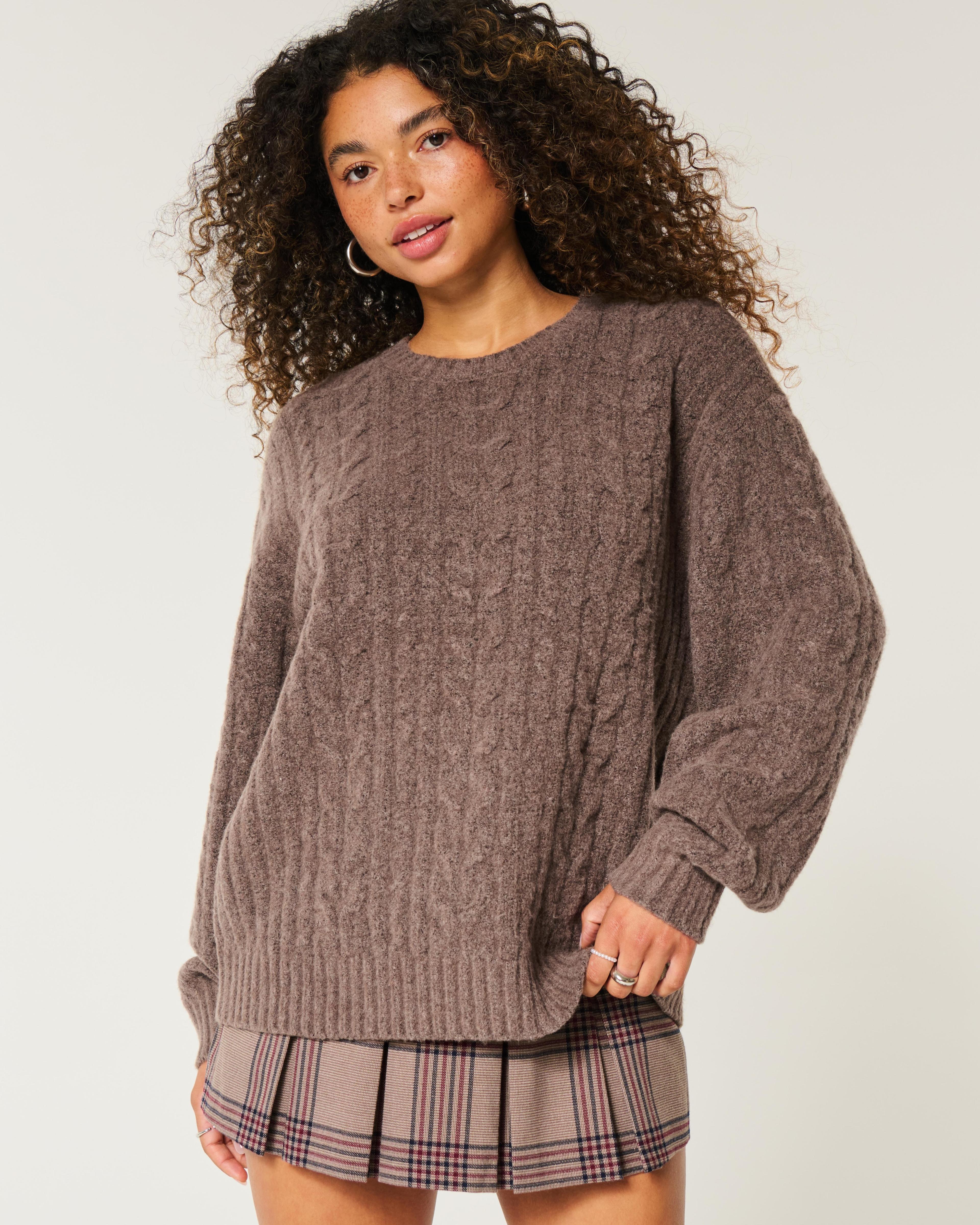 Hollister Comfy Cloud Cable-Knit Crew Sweater Product Image