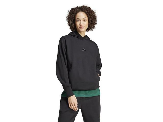 adidas ALL SZN Fleece Loose Hoodie Black S Womens Product Image