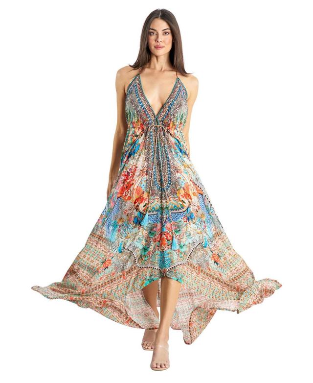 La Moda Clothing Womens Maxi Tribal Print Halterneck Dress Product Image