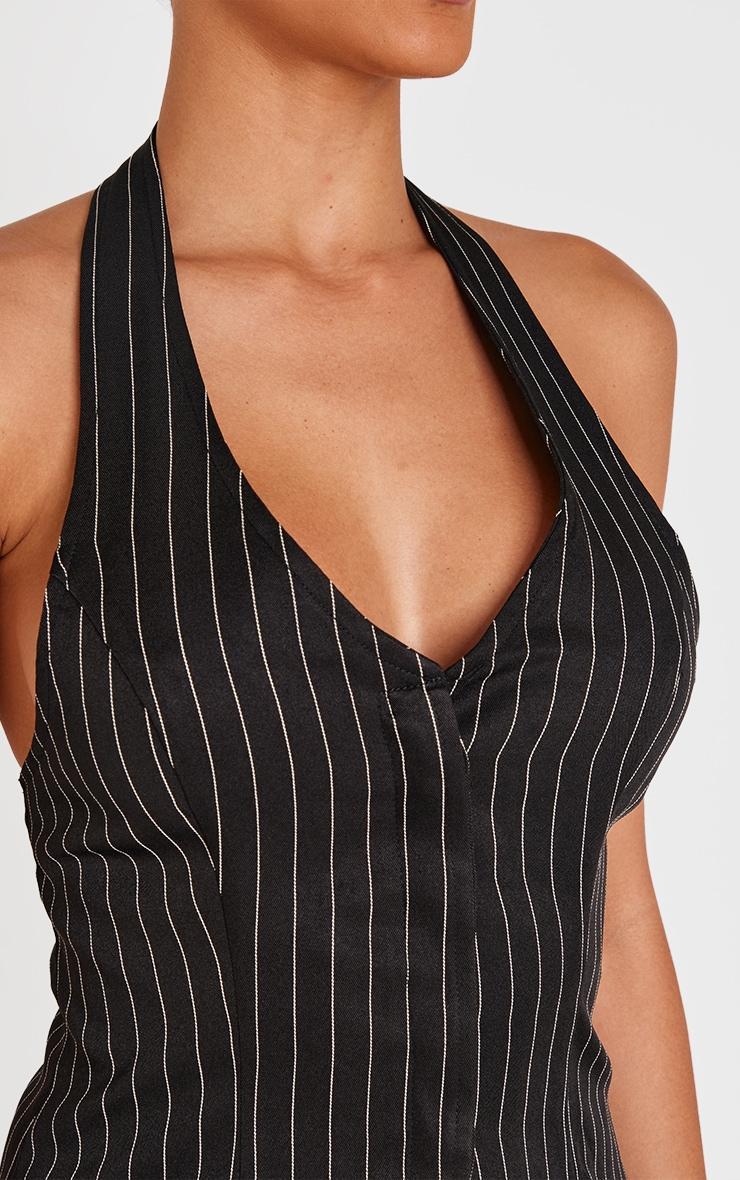 Black Pinstripe Halterneck Vest Product Image