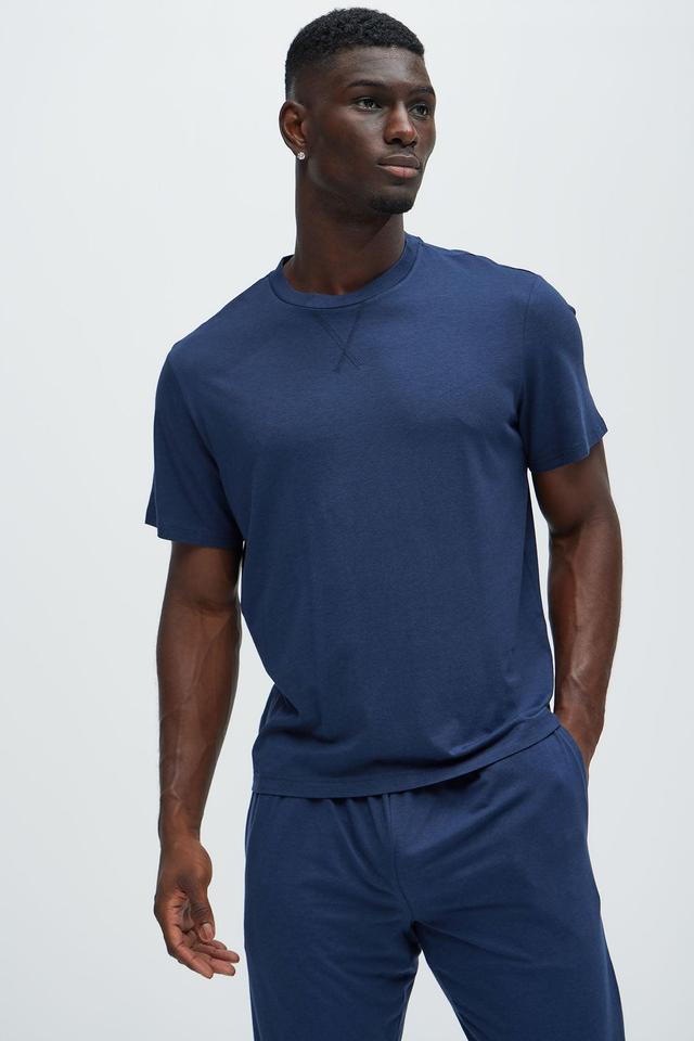 Essential Modal Lounge Short Sleeve Tee - Navy Product Image