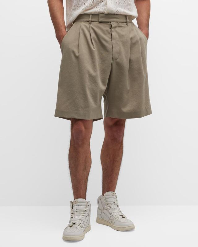 Mens Double Pleated Shorts Product Image