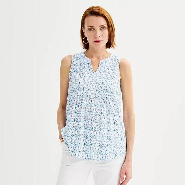 Womens Croft & Barrow Pintuck Sleeveless Shell Top Product Image