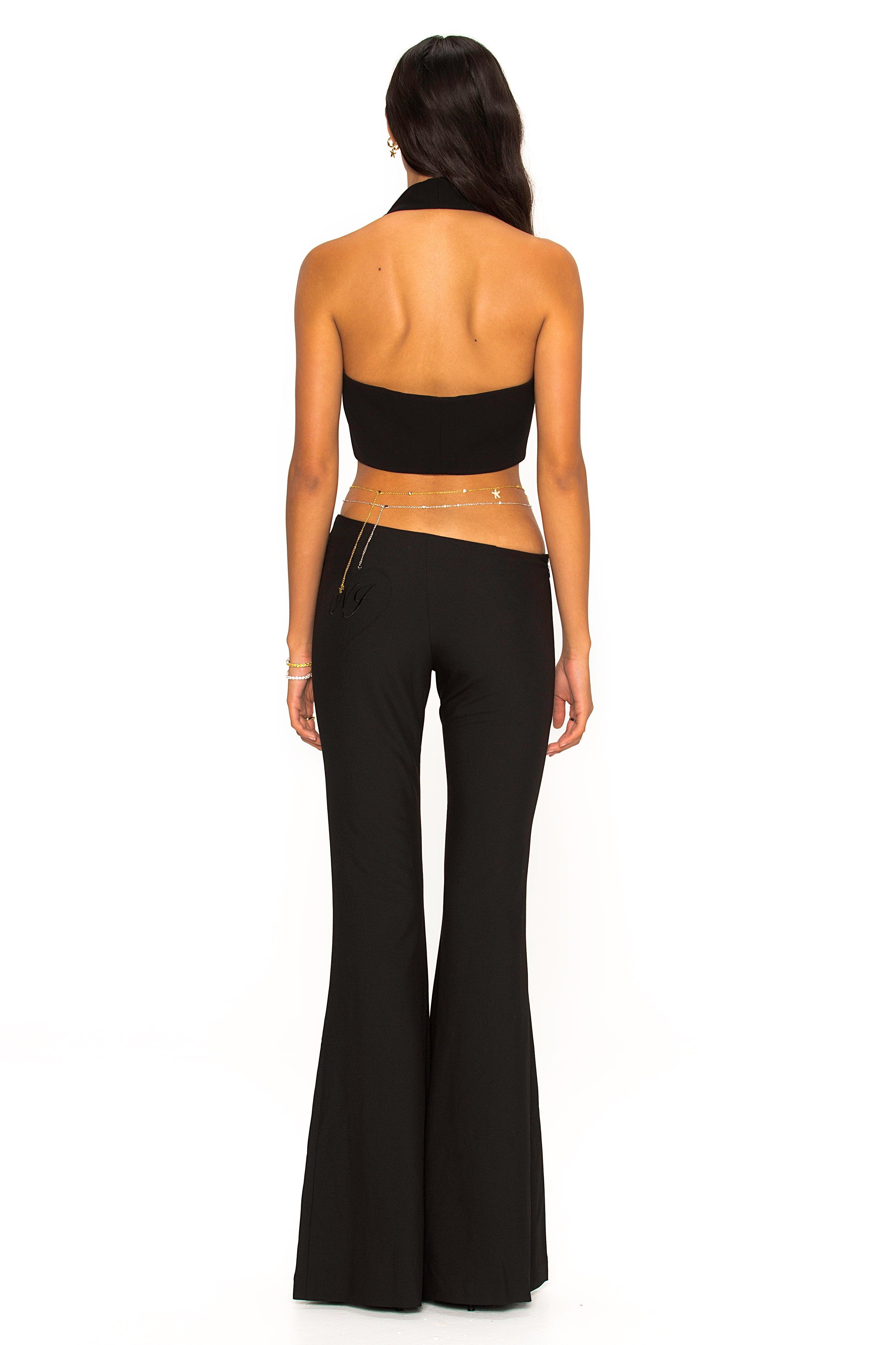 Bianca Crop Top (Black) Product Image