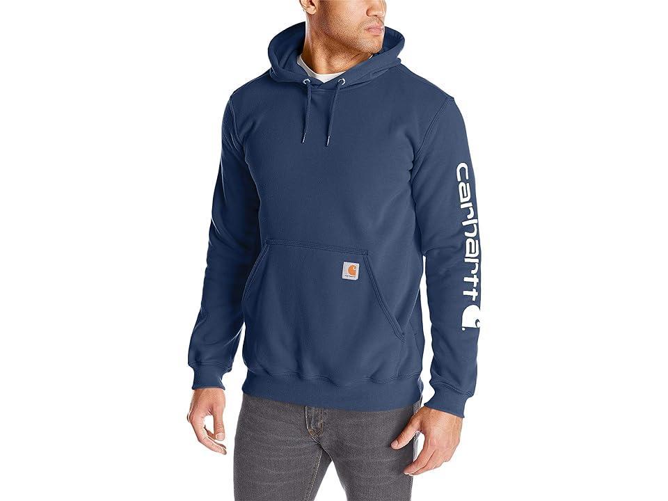 Carhartt Big Tall Midweight Signature Sleeve Logo Hooded Sweatshirt Men's Sweatshirt Product Image