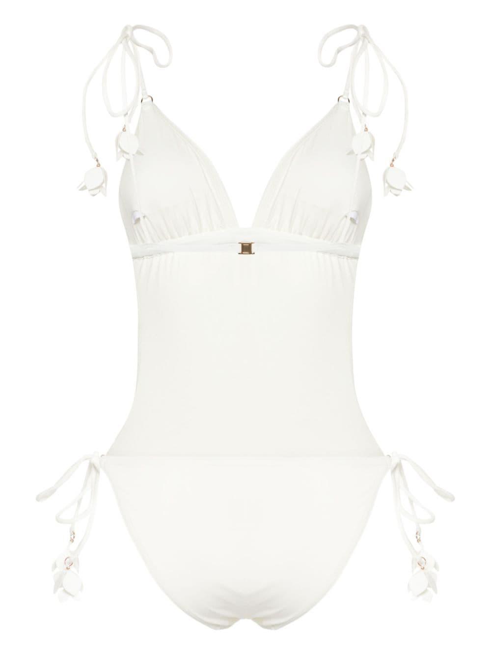 Flower Pop Swimsuit In Weiss Product Image