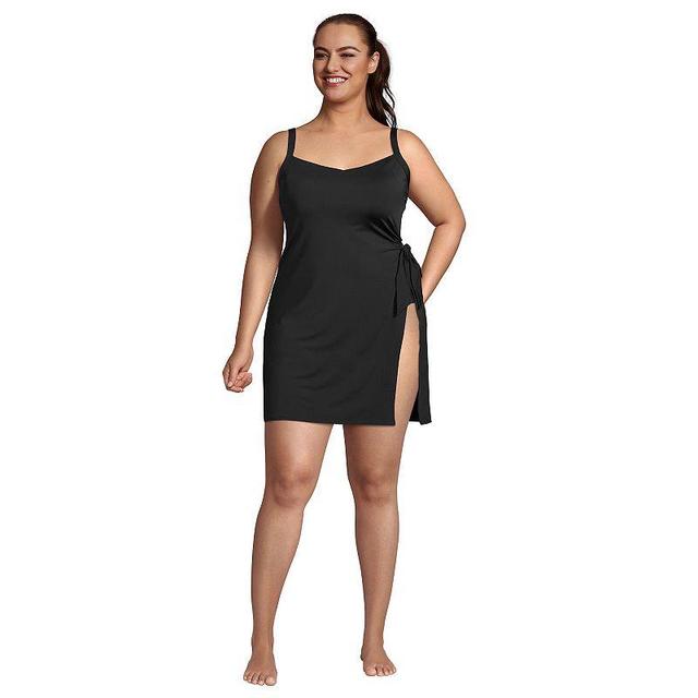 Womens Lands End D-Cup UPF 50 Sweetheart One-Piece Swim Dress Product Image