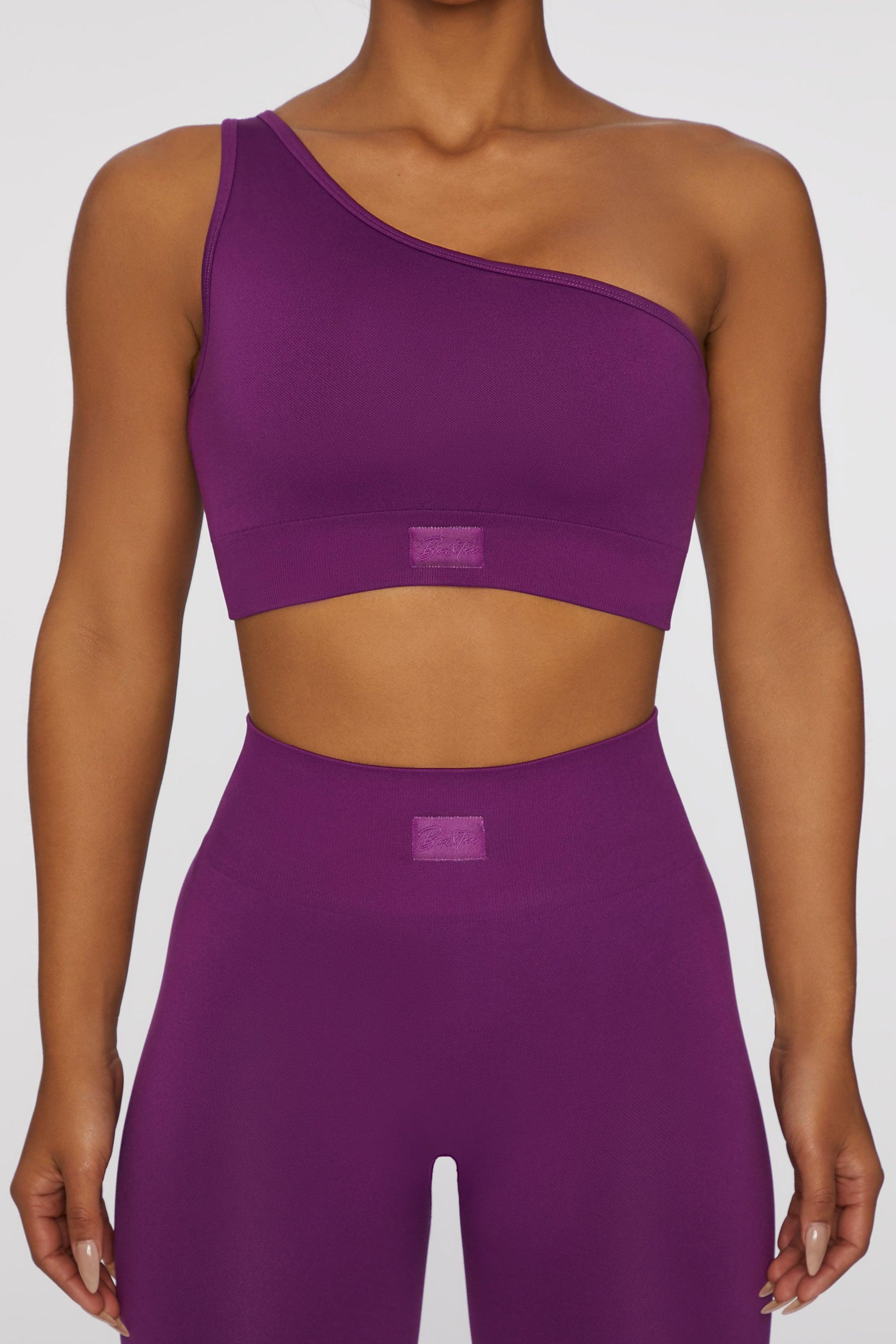 Asymmetric Crop Top in Dark Purple Female Product Image