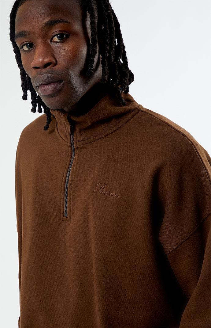 Men's Eco Solid Quarter Zip Sweatshirt - Product Image