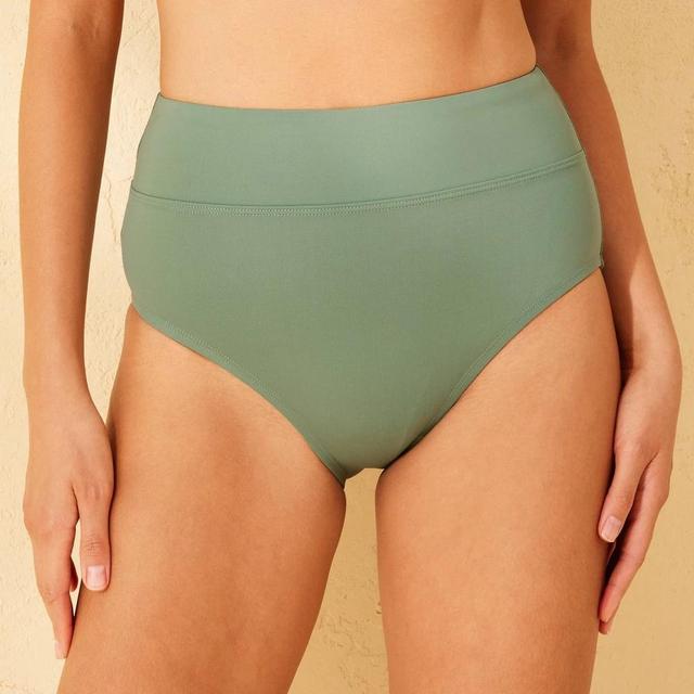 Womens Banded High Waist Full Coverage Bikini Bottom - Shade & Shore M Product Image