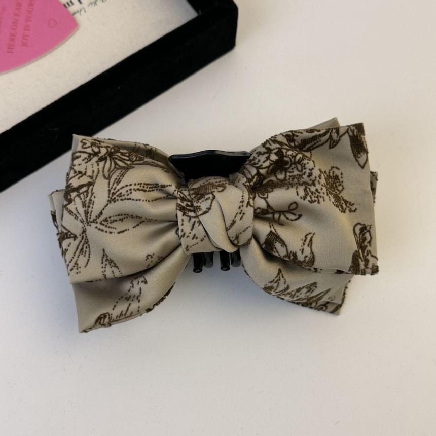 Floral Print Bow Hair Claw Product Image