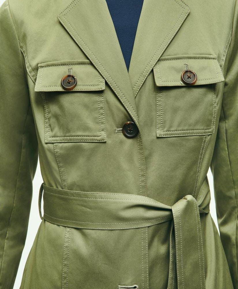 Stretch Cotton Twill Belted Safari Jacket Product Image