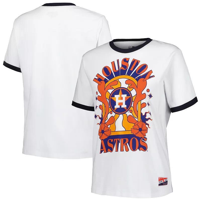 Womens New Era Houston Astros Oversized Ringer T-Shirt Product Image