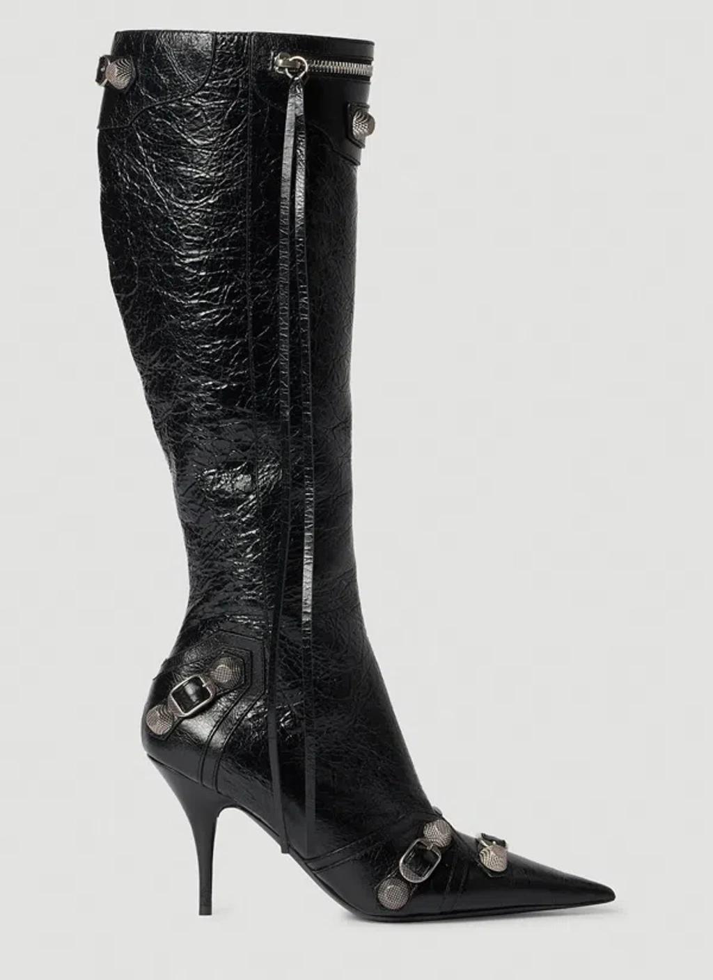 BALENCIAGA Cagole High Heel Calf Boots In Black Product Image