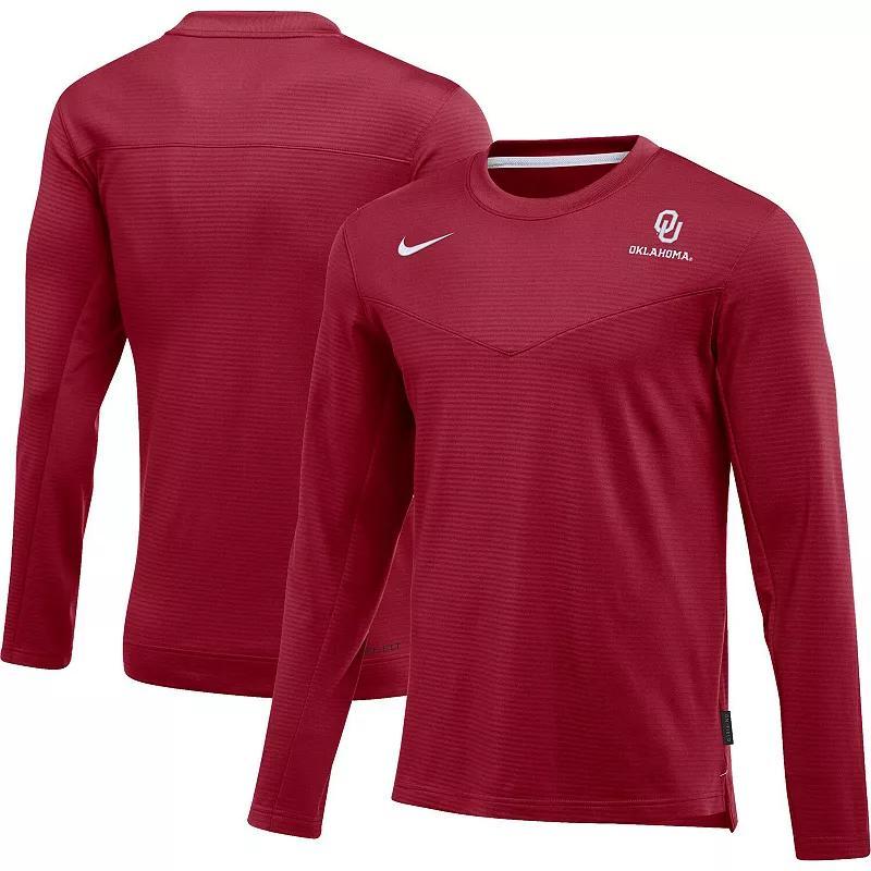 Mens Nike Crimson Oklahoma Sooners Game Day Sideline Performance Long Sleeve T-Shirt Product Image