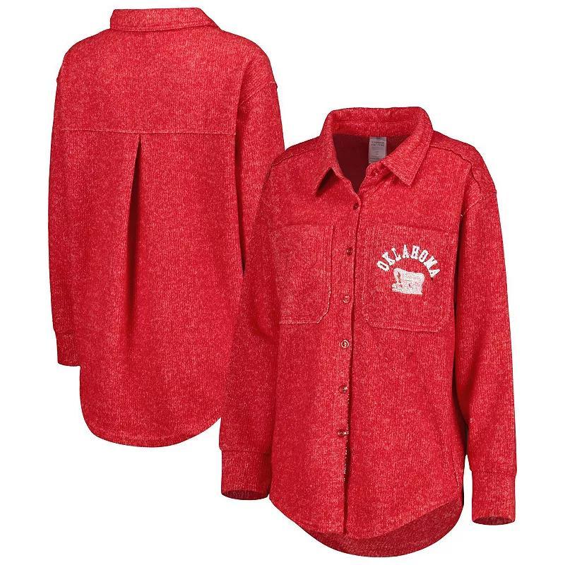 Womens Gameday Couture Crimson Oklahoma Sooners Switch It Up Tri-Blend Button-Up Shacket Product Image