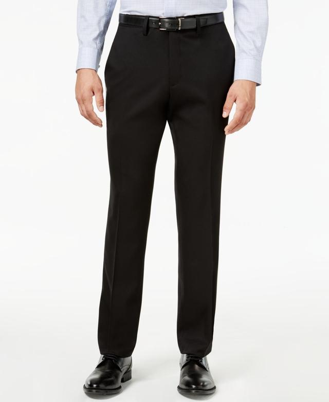 Kenneth Cole Reaction Mens Slim-Fit Stretch Gabardine Dress Pants Product Image