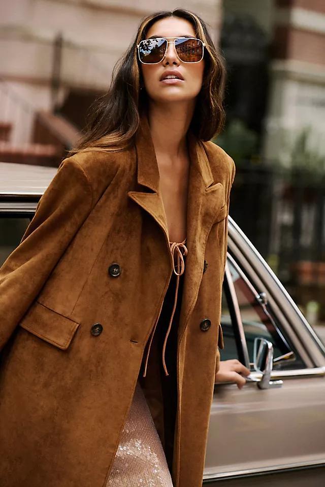 By Anthropologie Faux-Suede Trench Coat Product Image