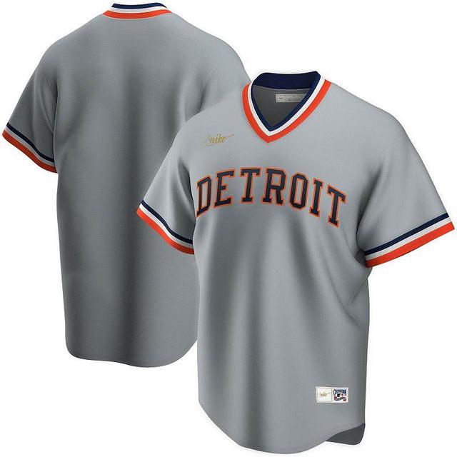 Mens Nike Gray Detroit Tigers Road Cooperstown Collection Team Jersey Product Image