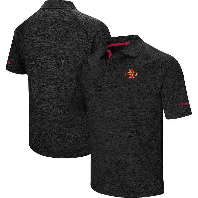 Mens Colosseum Black Iowa State Cyclones Down Swing Polo Grey Product Image