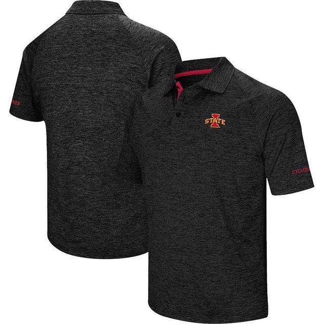 Mens Colosseum Black Iowa State Cyclones Down Swing Polo Grey Product Image