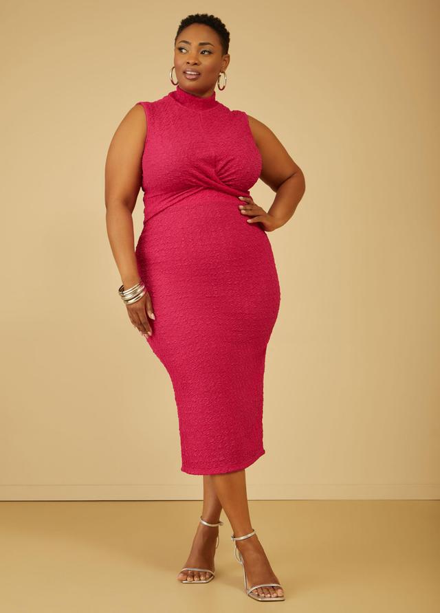 Plus Size Textured Knit Midi Skirt Ashley Stewart Product Image