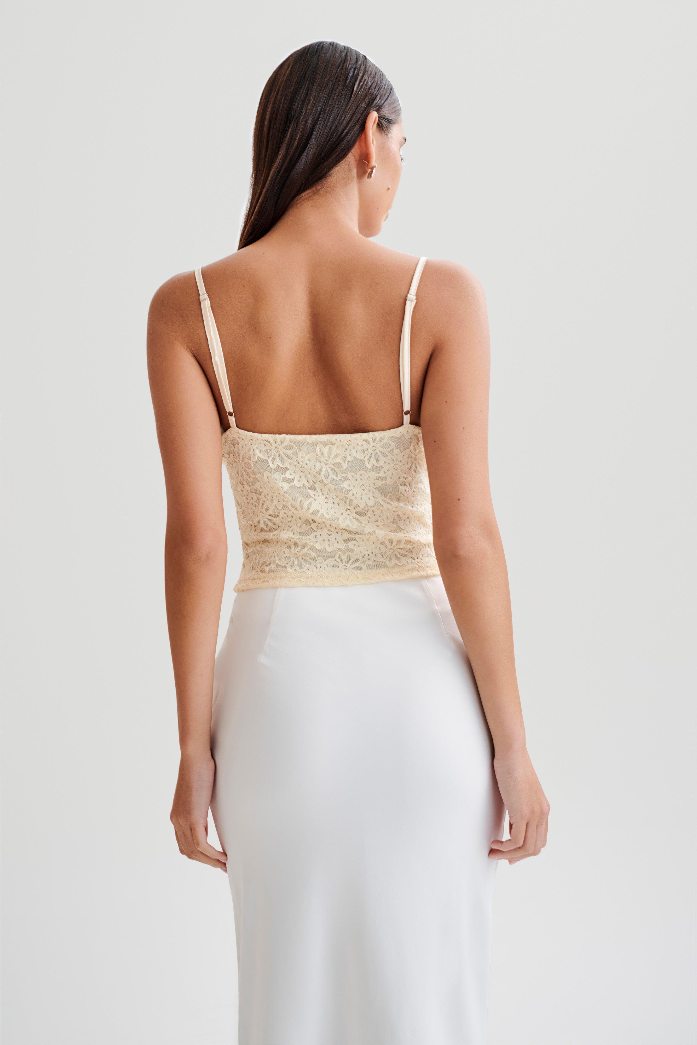 Joey Lace Corset Top - Ivory Product Image